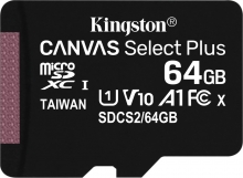 Kingston Canvas Select Plus R100 microSDXC 64GB, UHS-I U1, A1, Class 10