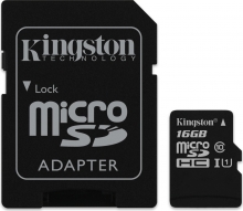 Kingston Canvas Select R80 microSDHC 16GB Kit, UHS-I U1, Class 10