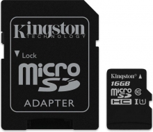 Kingston R45 microSDHC 16GB Kit, UHS-I, Class 10