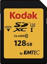 Kodak 650X R95/W90 SDXC 128GB, UHS-I U3, Class 10