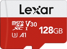 Lexar E-Serie R100/W30 microSDXC 128GB Kit, UHS-I U3, A1, Class 10