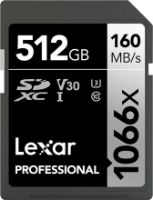 Lexar Professional 1066x Silver Series R160/W120 SDXC 512GB, UHS-I U3, Class 10
