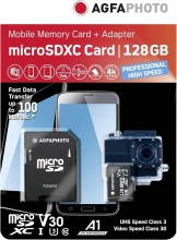 Lupus Imaging AgfaPhoto Prof. High Speed R100/W95 microSDXC 128GB Kit, UHS-I U3, A1, Class 10