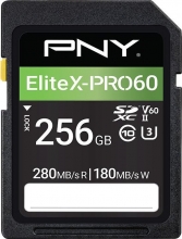 PNY EliteX-PRO 60 R280/W180 SDXC 256GB, UHS-II U3, Class 10
