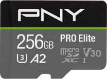 PNY Pro Elite R100/W90 microSDXC 256GB Kit, UHS-I U3, A2, Class 10