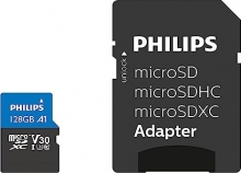 Philips microSDXC R100 microSDXC 128GB Kit, UHS-I U3, A1, Class 10