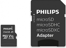 Philips microSDXC R80/W30 microSDXC 256GB Kit, UHS-I U1, A1, Class 10
