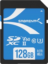 Sabrent Rocket V60 R270/W170 SDXC 128GB, UHS-II U3, Class 10