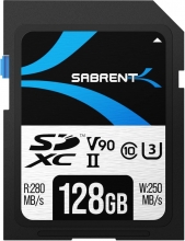 Sabrent Rocket V90 R280/W250 SDXC 128GB, UHS-II U3, Class 10