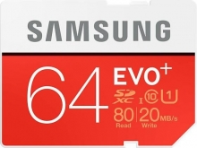 Samsung EVO+ R80/W20 SDXC 64GB, UHS-I, Class 10