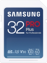 Samsung PRO Plus for Professionals R100/W60 SDHC 32GB, UHS-I U3, Class 10