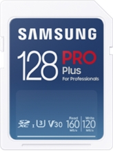 Samsung PRO Plus for Professionals R160/W120 SDXC 128GB, UHS-I U3, Class 10
