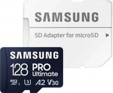 Samsung PRO Ultimate R200/W130 microSDXC 128GB Kit, UHS-I U3, A2, Class 10