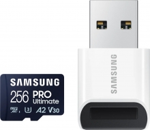 Samsung PRO Ultimate R200/W130 microSDXC 256GB USB-Kit, UHS-I U3, A2, Class 10