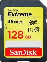 SanDisk Extreme HD Video R45/W45 SDXC 128GB, UHS-I, Class 10