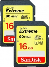 SanDisk Extreme HD Video R90/W40 SDHC 16GB, UHS-I U3, Class 10, 2er-Pack