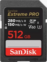 SanDisk Extreme PRO R280/W150 SDXC 512GB, UHS-II U3, Class 10