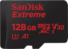 SanDisk Extreme R100 microSDXC 128GB Kit, UHS-I U3, A1, Class 10