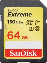 SanDisk Extreme R150/W60 SDXC 64GB, UHS-I U3, Class 10
