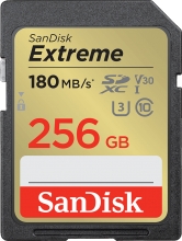 SanDisk Extreme R180/W130 SDXC 256GB, UHS-I U3, Class 10