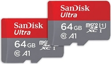 SanDisk Ultra R140 microSDXC 64GB Kit, UHS-I U1, A1, Class 10, 2er-Pack