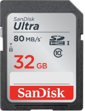 SanDisk Ultra R80 SDHC 32GB, UHS-I, Class 10