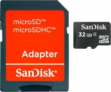 SanDisk microSDHC 32GB Kit, Class 4