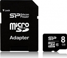 Silicon Power Elite R85 microSDHC 8GB Kit, UHS-I, Class 10