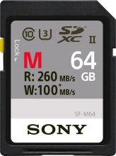 Sony SF-M Series R260/W100 SDXC 64GB, UHS-II U3, Class 10