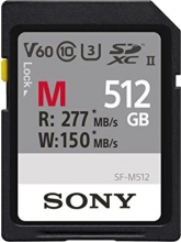 Sony SF-M Series R277/W150 SDXC 512GB, UHS-II U3, Class 10