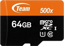 TeamGroup 500x Orange R100/W20 microSDXC 64GB Kit, UHS-I U1, Class 10