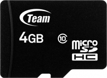 TeamGroup Black R17 microSDHC 4GB Kit, Class 10