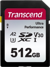 Transcend 340S R160/W90 SDXC 512GB, UHS-I U3, A2, Class 10