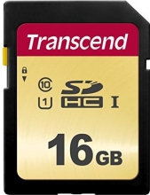 Transcend 500S R95/W20 SDHC 16GB, UHS-I U1, Class 10