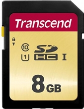 Transcend 500S R95/W20 SDHC 8GB, UHS-I U1, Class 10