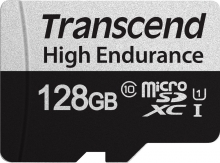 Transcend High Endurance 350V R95/W45 microSDXC 128GB Kit, UHS-I U1, Class 10