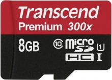 Transcend Premium R45 microSDHC 8GB, UHS-I, Class 10