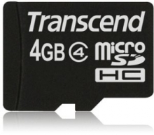 Transcend microSDHC 4GB Kit, Class 4
