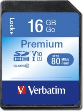 Verbatim Premium 533x R80 SDHC 16GB, UHS-I U1, Class 10