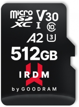 goodram M2AA IRDM MICROCARD R170/W120 microSDXC 512GB Kit, UHS-I U3, A2, Class 10