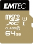 Emtec Gold+ R85/W21 microSDXC 64GB Kit, UHS-I U1, Class 10