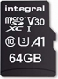Integral High Speed R100/W30 microSDXC 64GB Kit, UHS-I U3, A1, Class 10