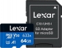 Lexar High-Performance 633x R100 microSDXC 64GB Kit, UHS-I U3, A1, Class 10