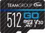 TeamGroup GO R100/W50 microSDXC 512GB Kit, UHS-I U3, Class 10