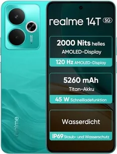 Realme 14T 5G (5260mAh) 256GB/8GB Surf Green