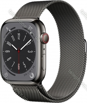 Apple Watch Series 8 (GPS + cellular) 45mm stainless steel graphite with Milanaise-Wristlet graphite 