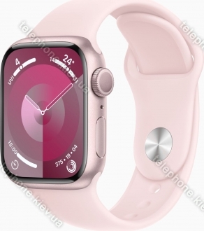 Apple Watch Series 9 (GPS) 41mm aluminium rose red with sport wristlet M/L light pink 