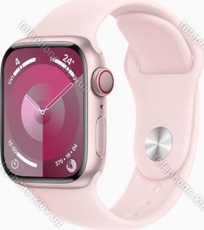 Apple Watch Series 9 (GPS + cellular) 41mm aluminium rose red with sport wristlet M/L light pink 