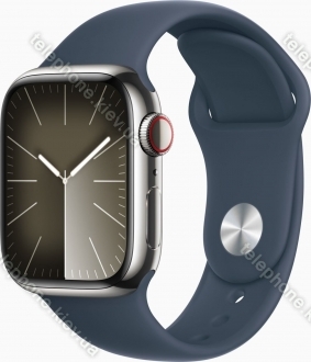 Apple Watch Series 9 (GPS + cellular) 41mm stainless steel silver with sport wristlet M/L sturmblau 