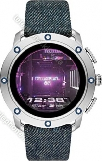 Diesel On Axial silver with Denimarmband blue 